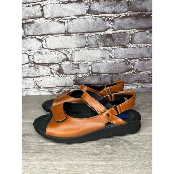 Wolky Brown Leather Strappy Comfort Wedge Ankle Strap Sandals Women 42EU/11M US - Picture 1 of 16